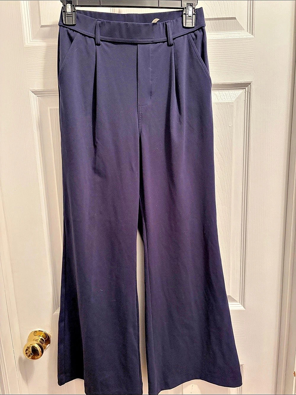 Halara Flex High Waisted Pocket Wide Leg Work Pants Purple XS